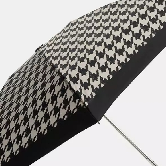 Mini Umbrella In Houndstooth Print - Picture 2 of 5